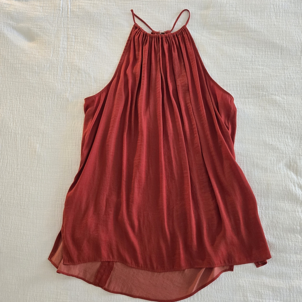 Loft Petite Blood Orange Halter Top